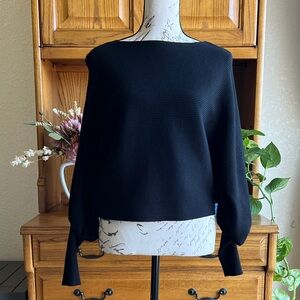 Altar'd State Black Crop Batwing Ribbed Sweater